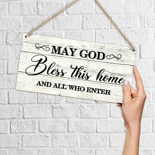 May God Bless This Home Wooden Wall Decor Sign