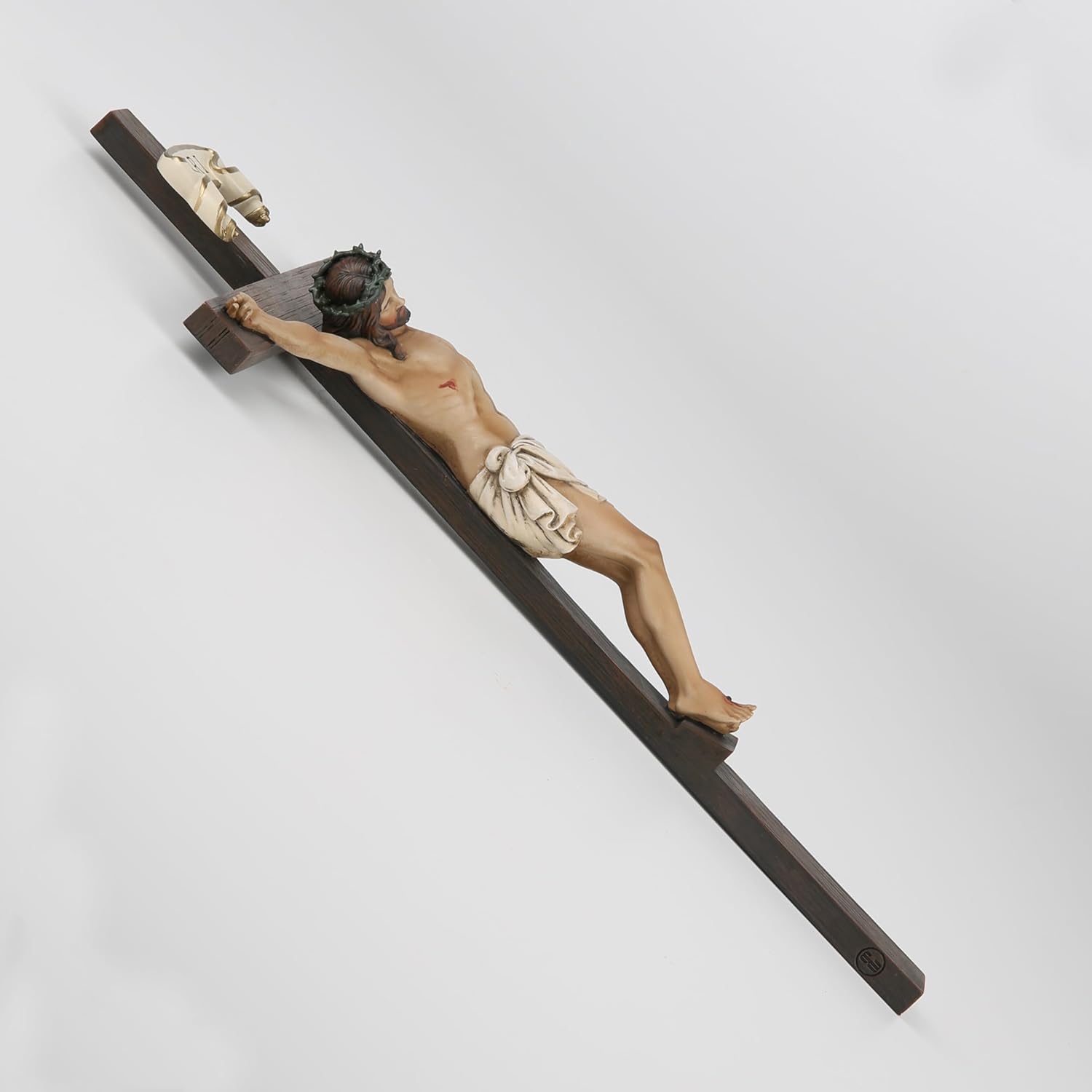 BC Catholic Crucifix Wall Cross 10 Inch Handmade Renaissance Sculpture