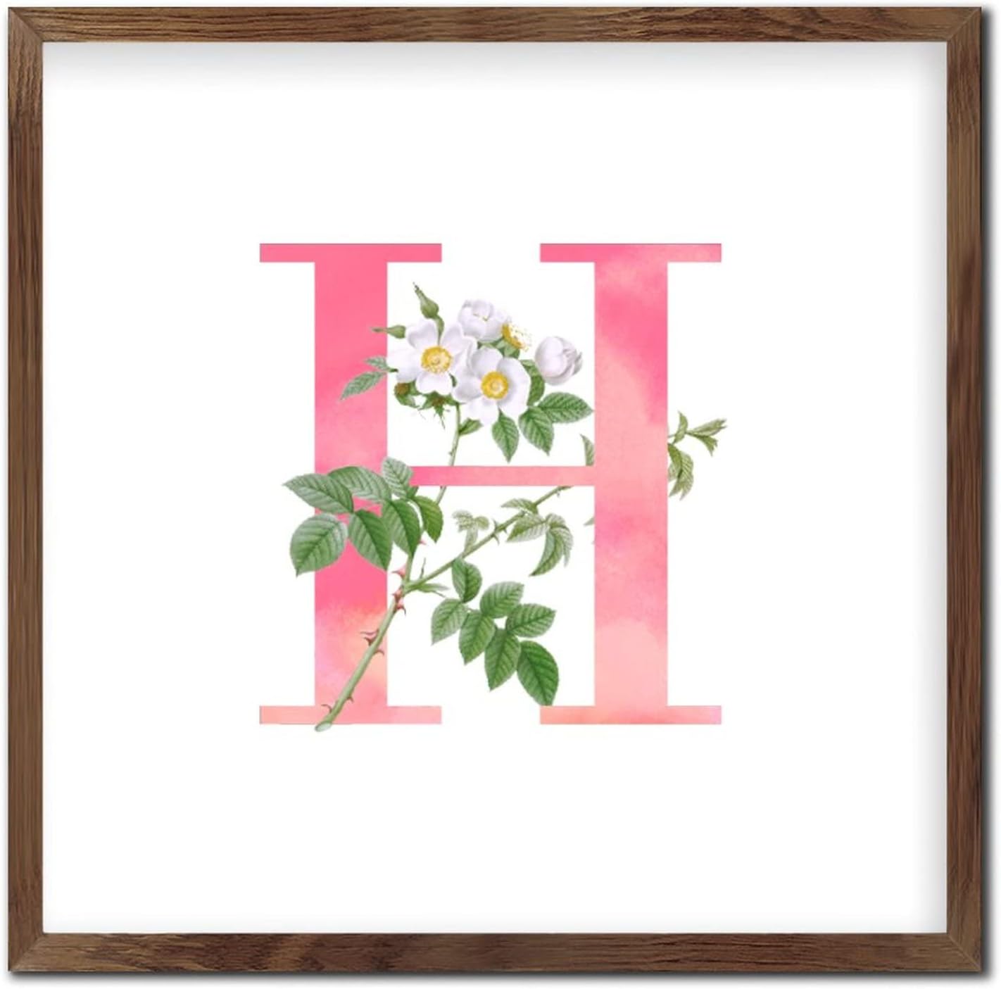 Rustic Wood Framed Printed Sign Wall Art for Front Porch