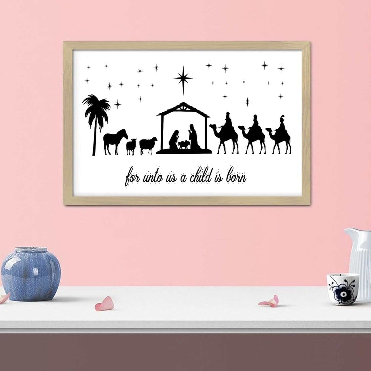 Modern Nursery Wall Decor Sign with Frame