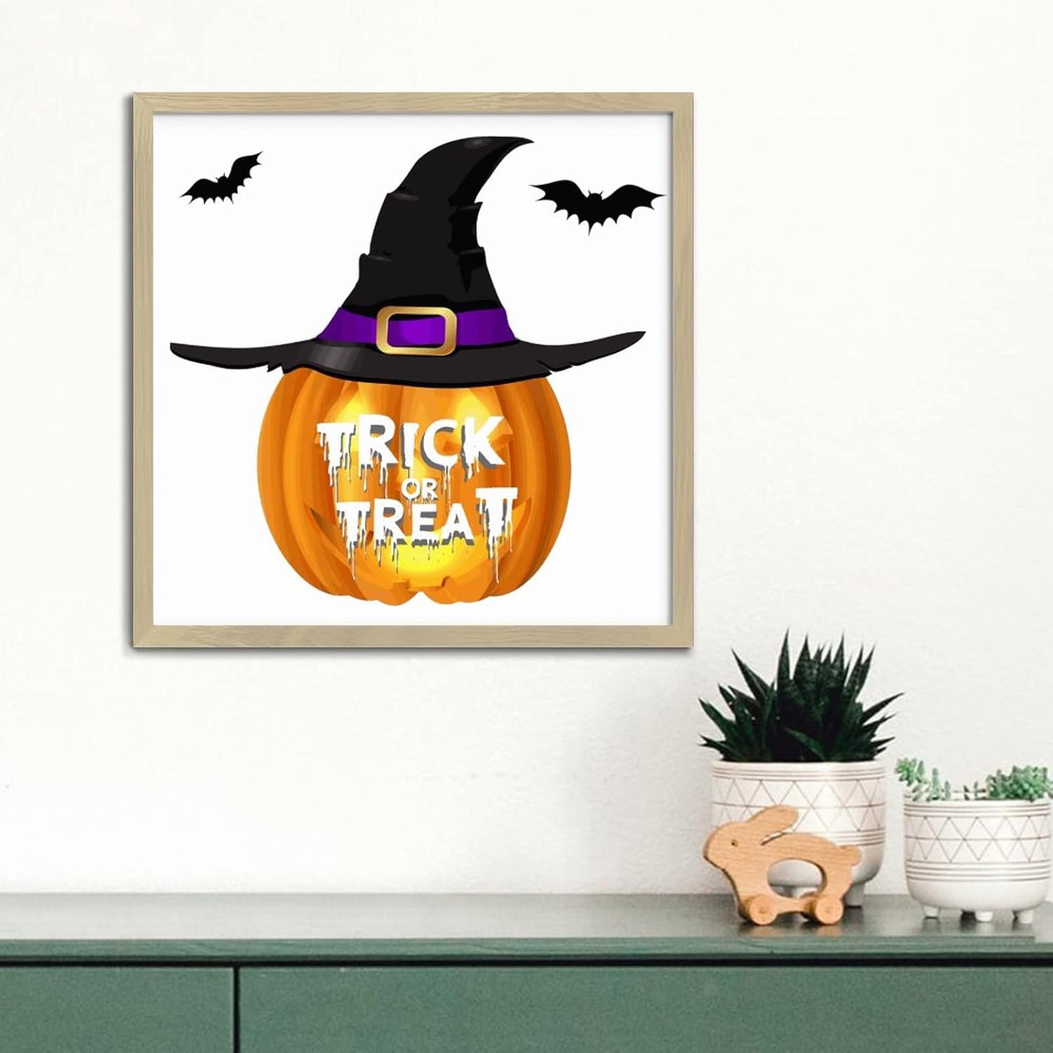 Happy Halloween Decor Jack-O-Lantern Wooden Wall Plaque
