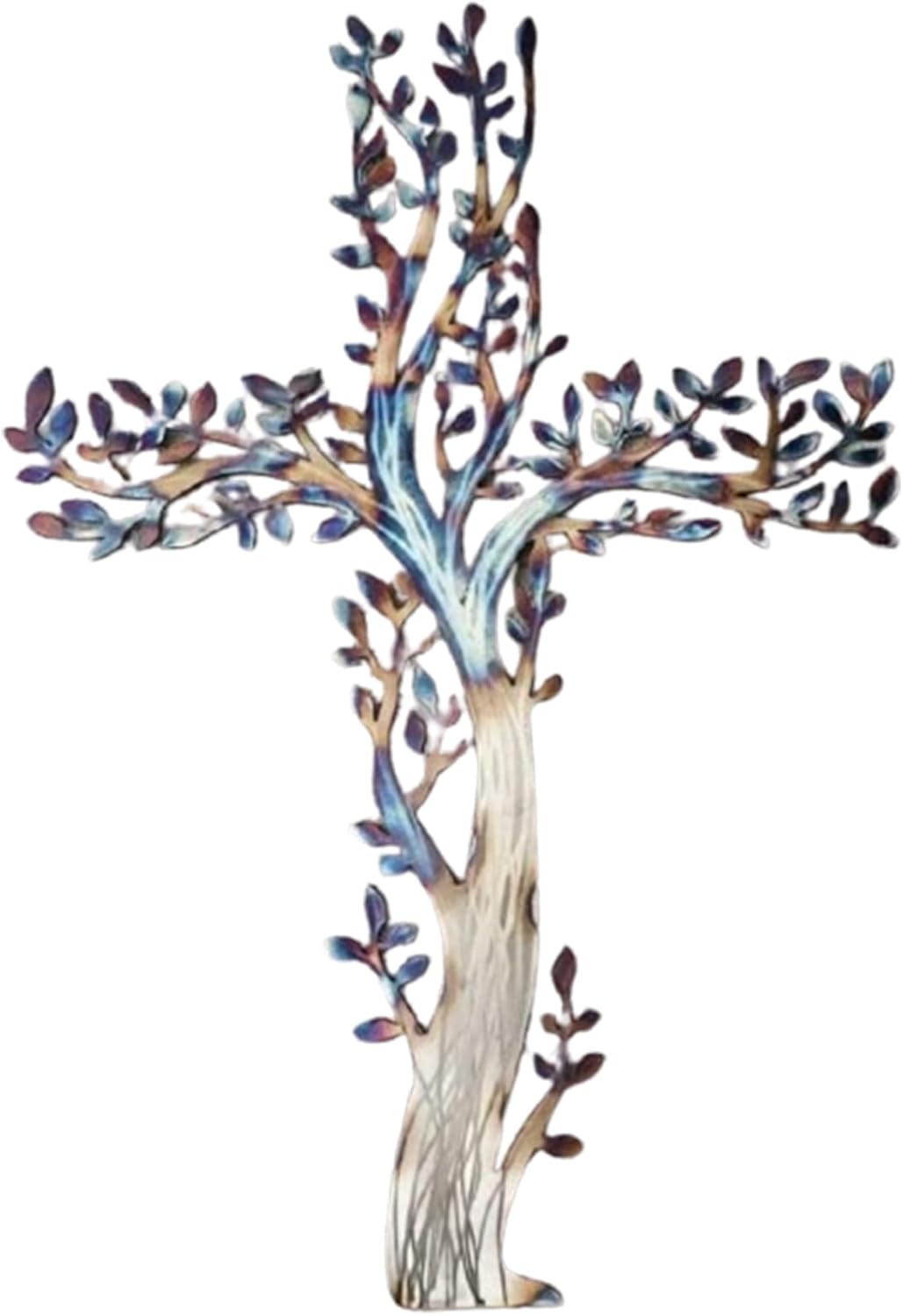 FXiaoy Cross Of Life Metal Wall Art Hanging Decor