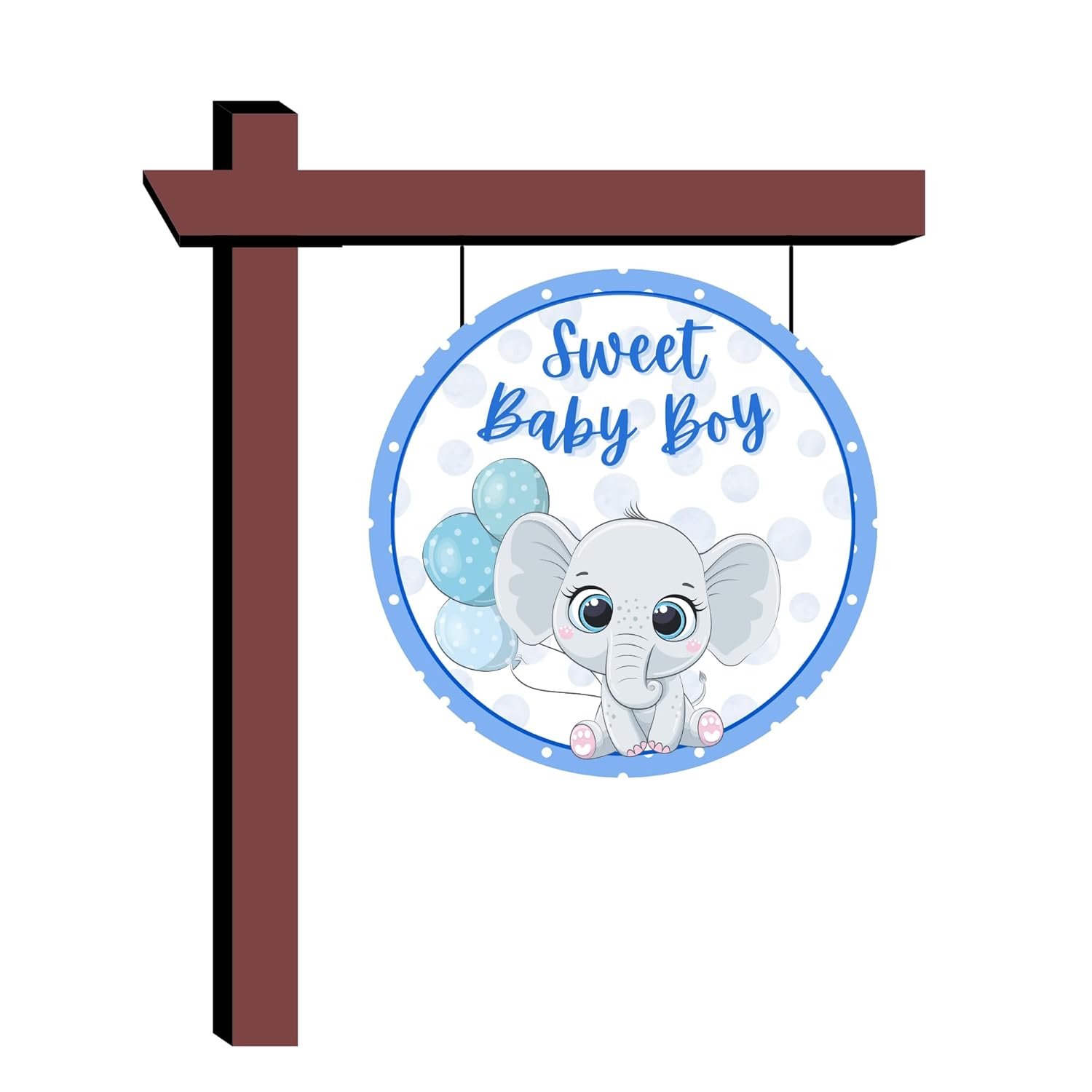 Sweet Baby Boy Elephant Decor Sign