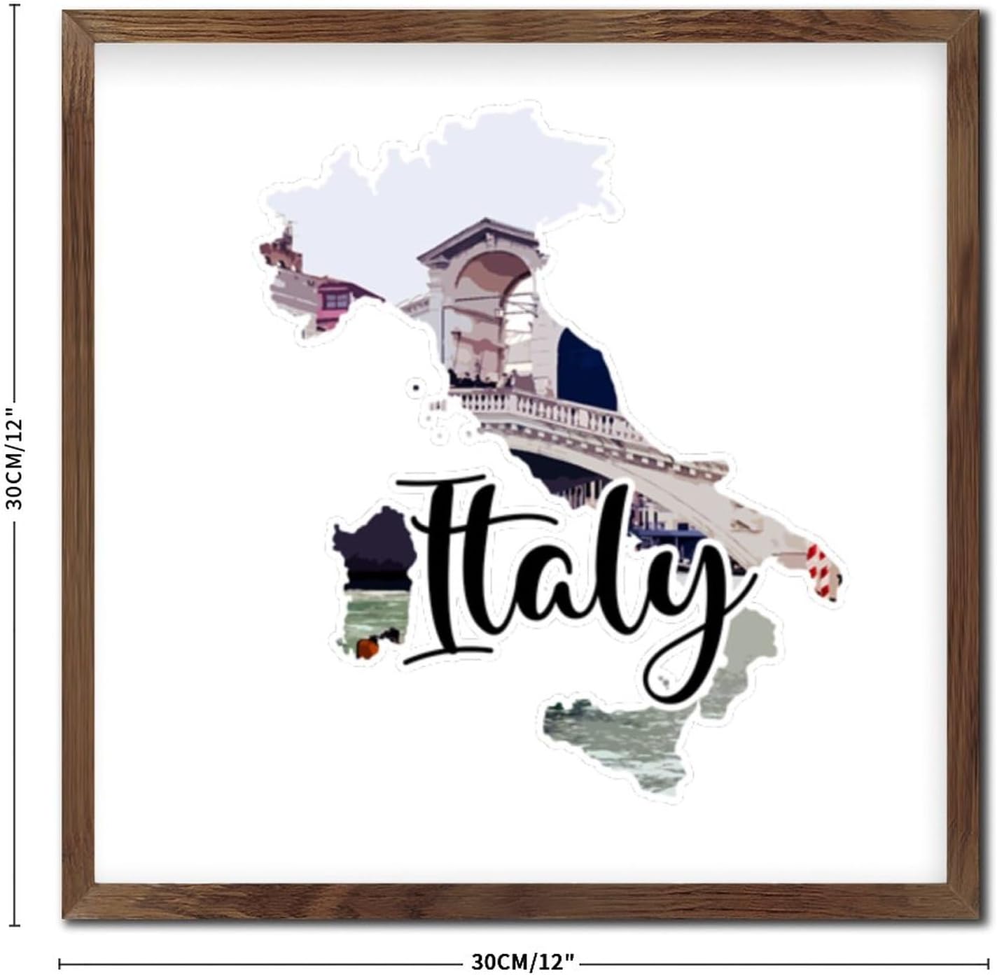Wood Framed Printed Sign for Entryway and Bathroom Decor