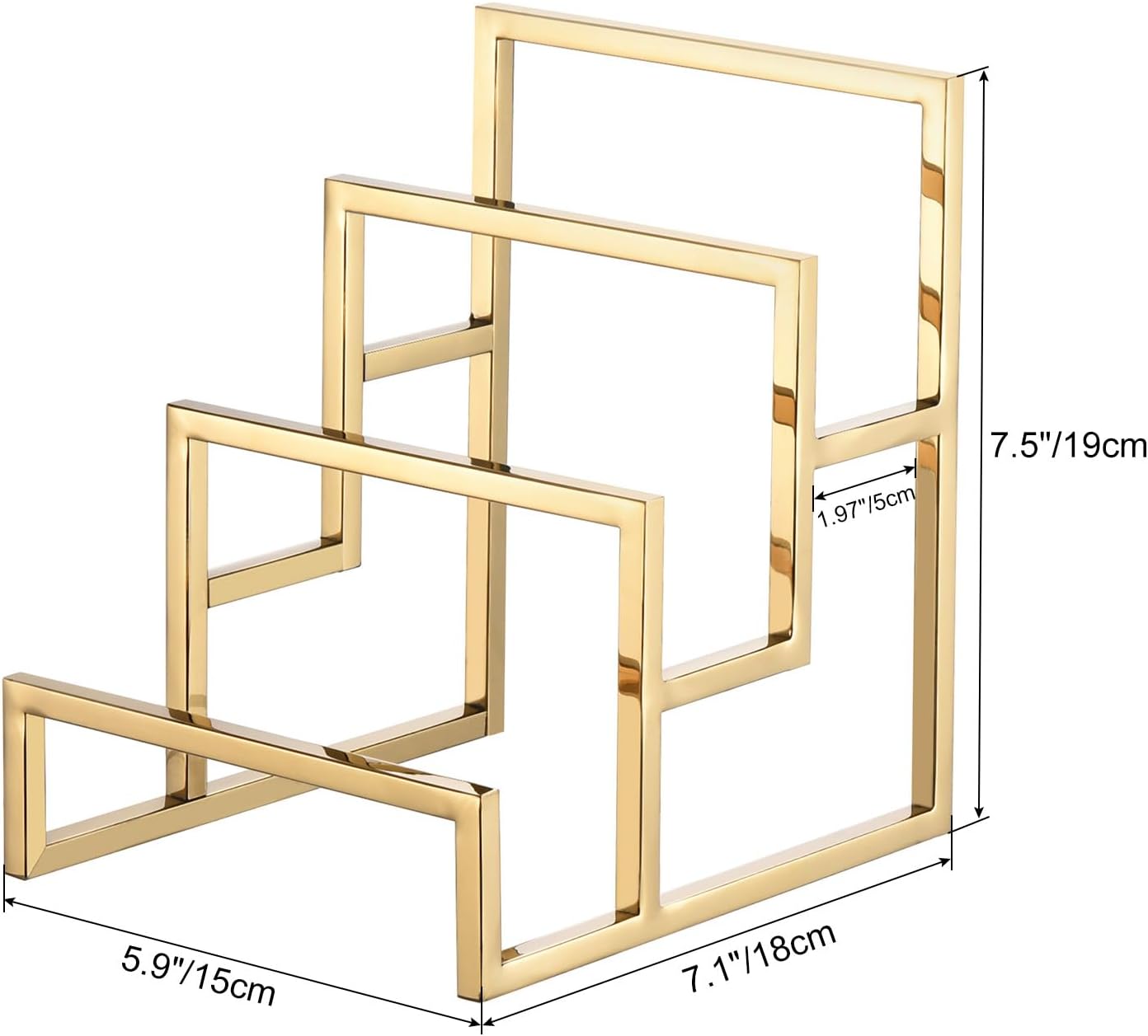 Uxcell Clutch Purse Display Stand 3 Layer Gold