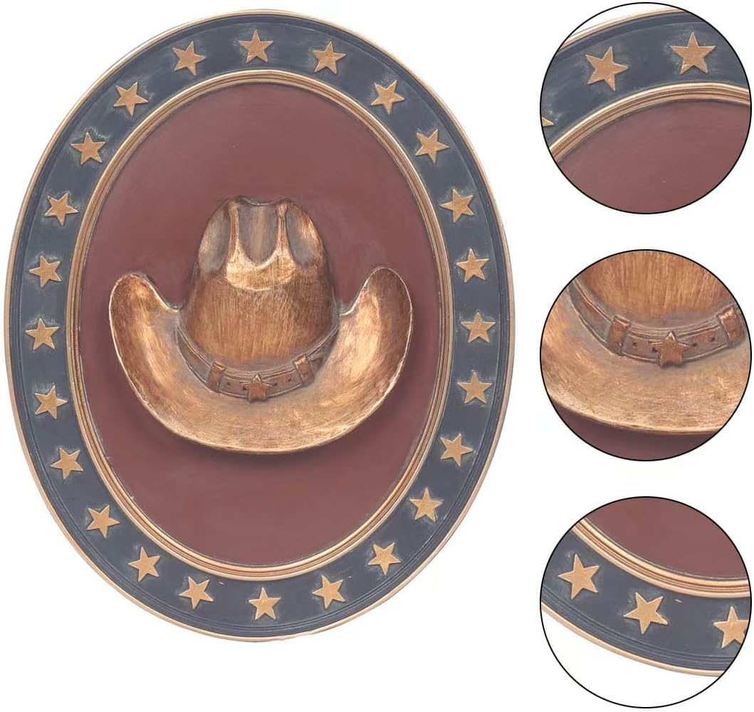 Esvinte Vintage Wall Sculpture with Cowboy Hat