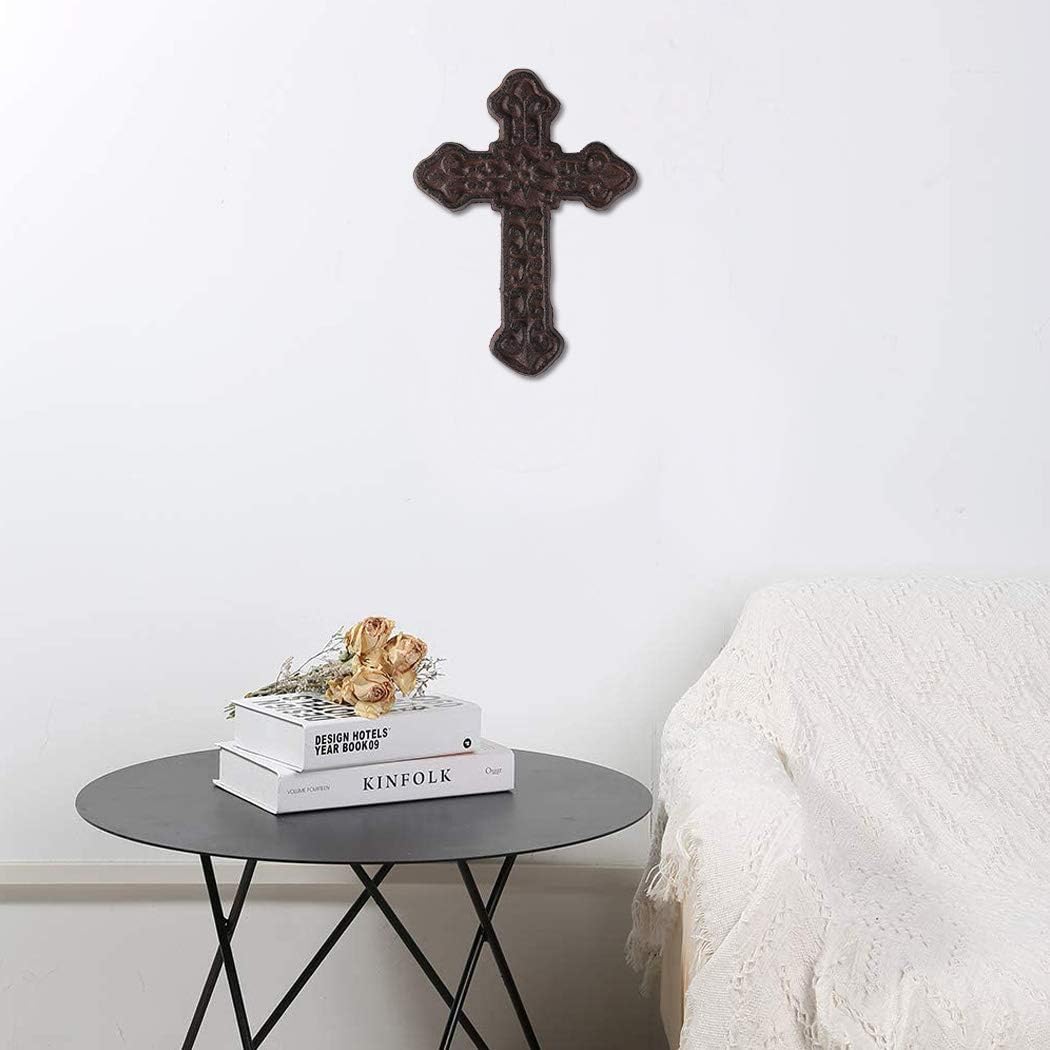 BRASSTAR Cast Iron Wall Cross Rustic Decor