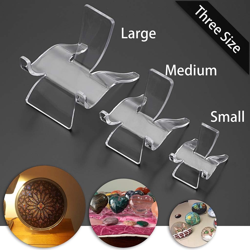 Hipiwe 10 Pack Acrylic Triangle Display Stands