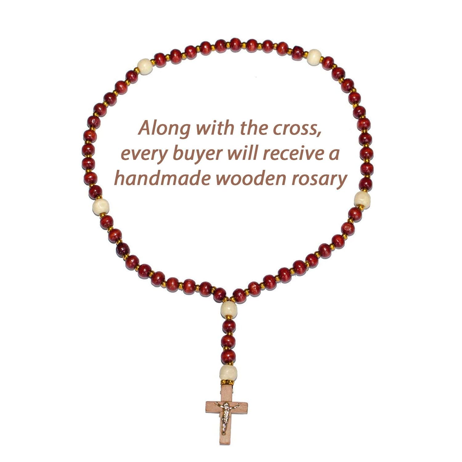 Asterom Rustic 12 Inch Wall Cross Handmade Wooden Crucifix
