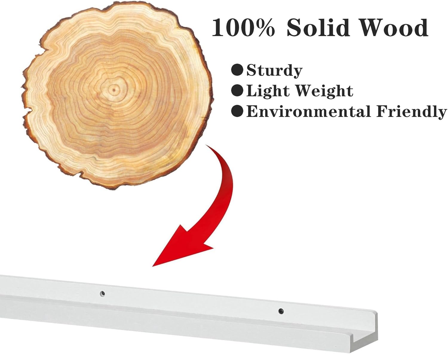 Rustic White Floating Shelves Set of 4 for Wall Display