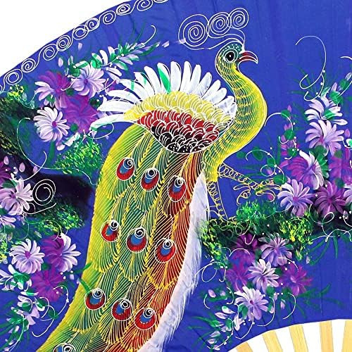 Proud Peacocks Folding Wall Fan Hand Painted Art