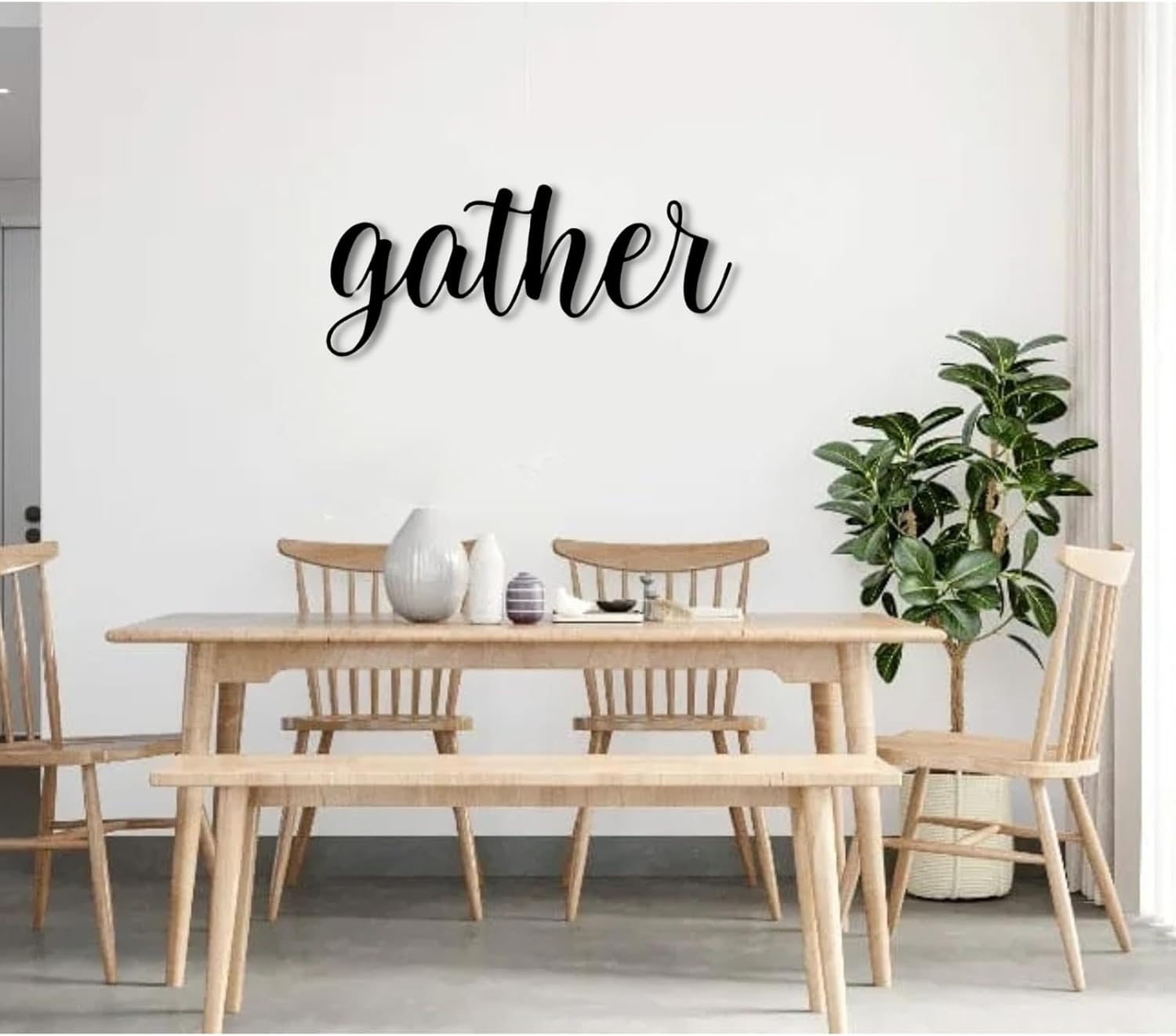 Bisamu Metal Gather Sign Art 355X16 Wall Decor