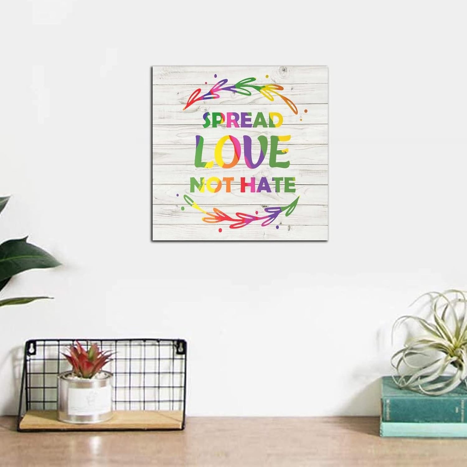 Pride Parade Wood Signs 6x6 Rainbow Wall Art