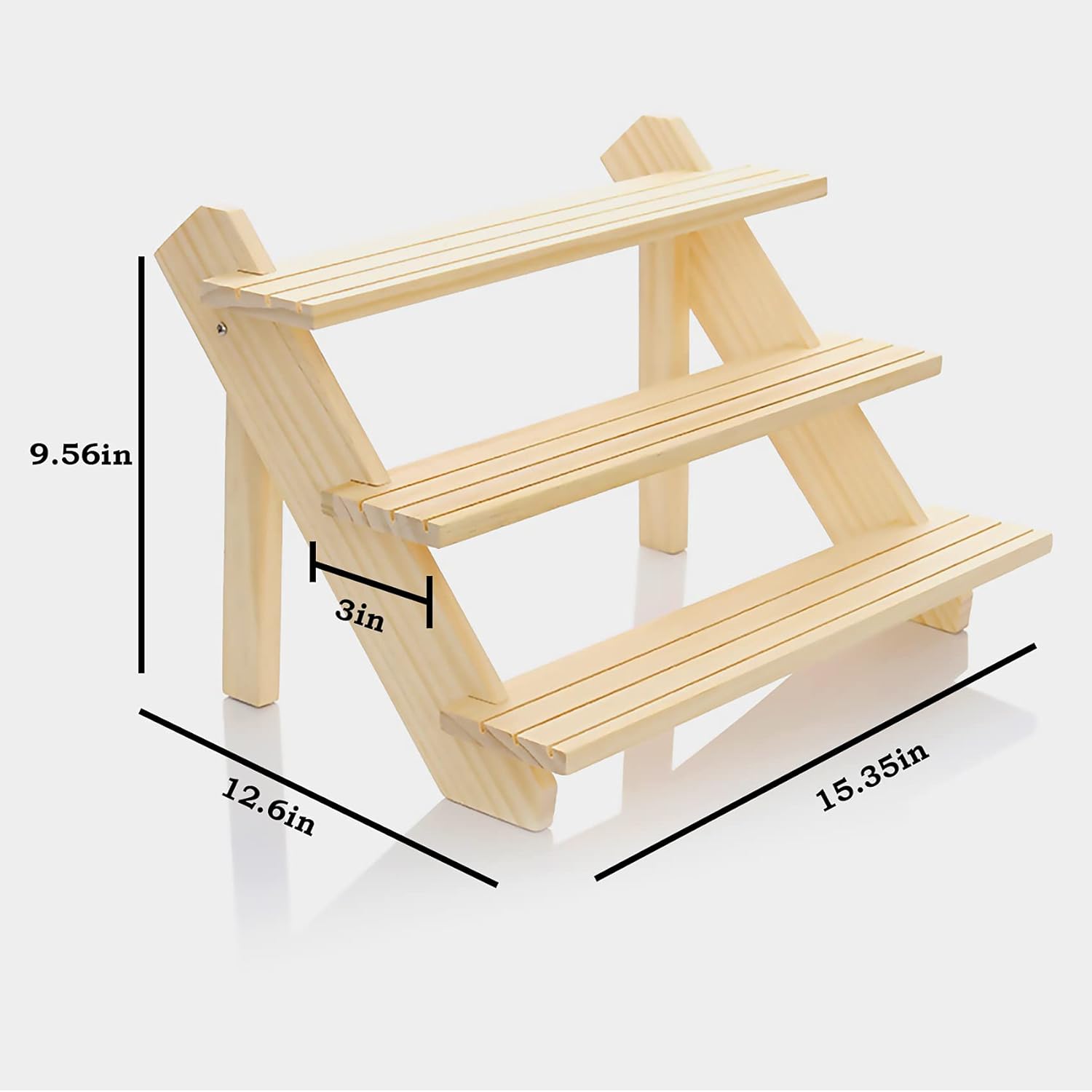 LUBANHAND 3 Steps Display Riser 2pcs Earring Showcase Stand