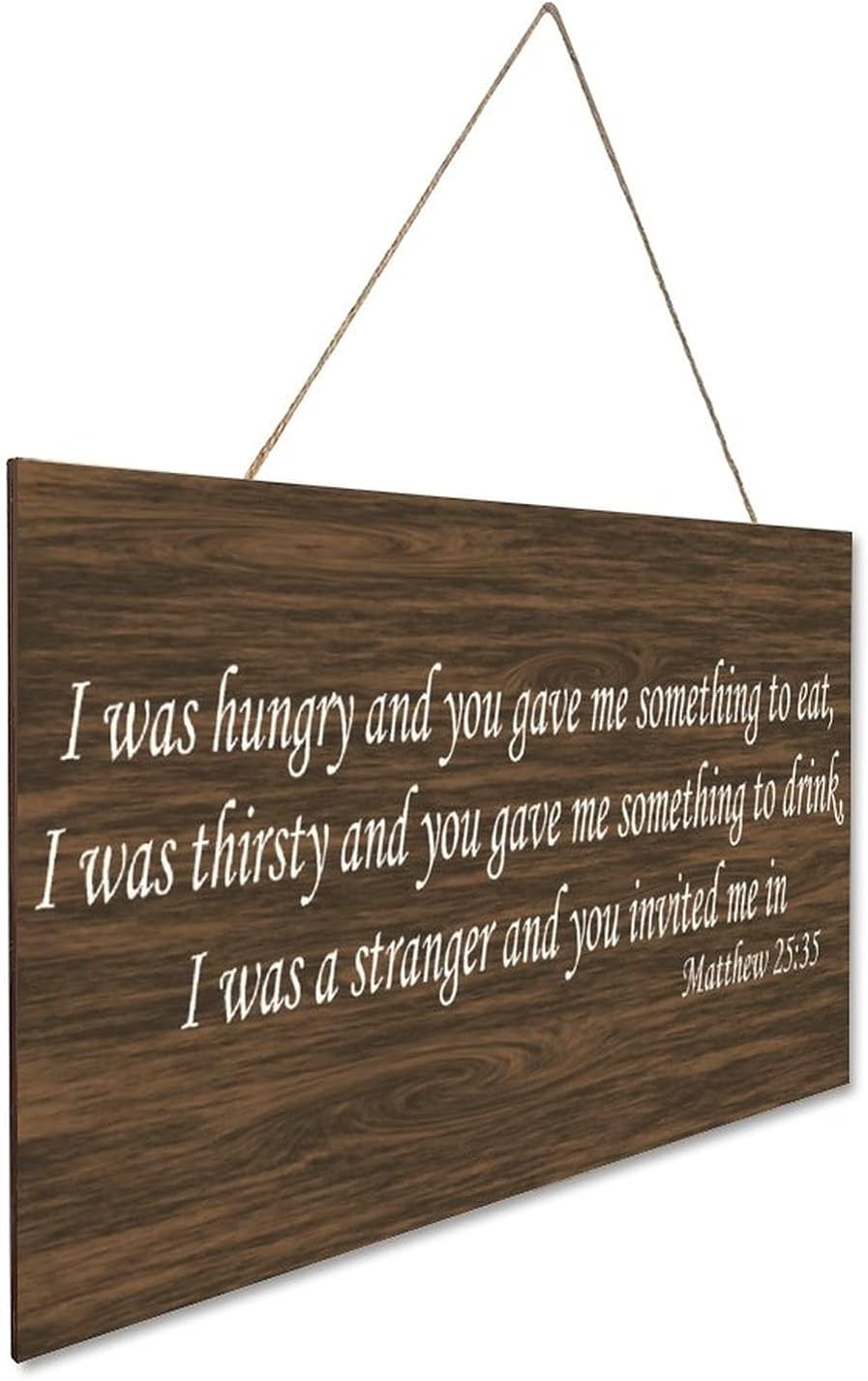 Rustic Wooden Plaque Matthew 2535 Wall Decoration
