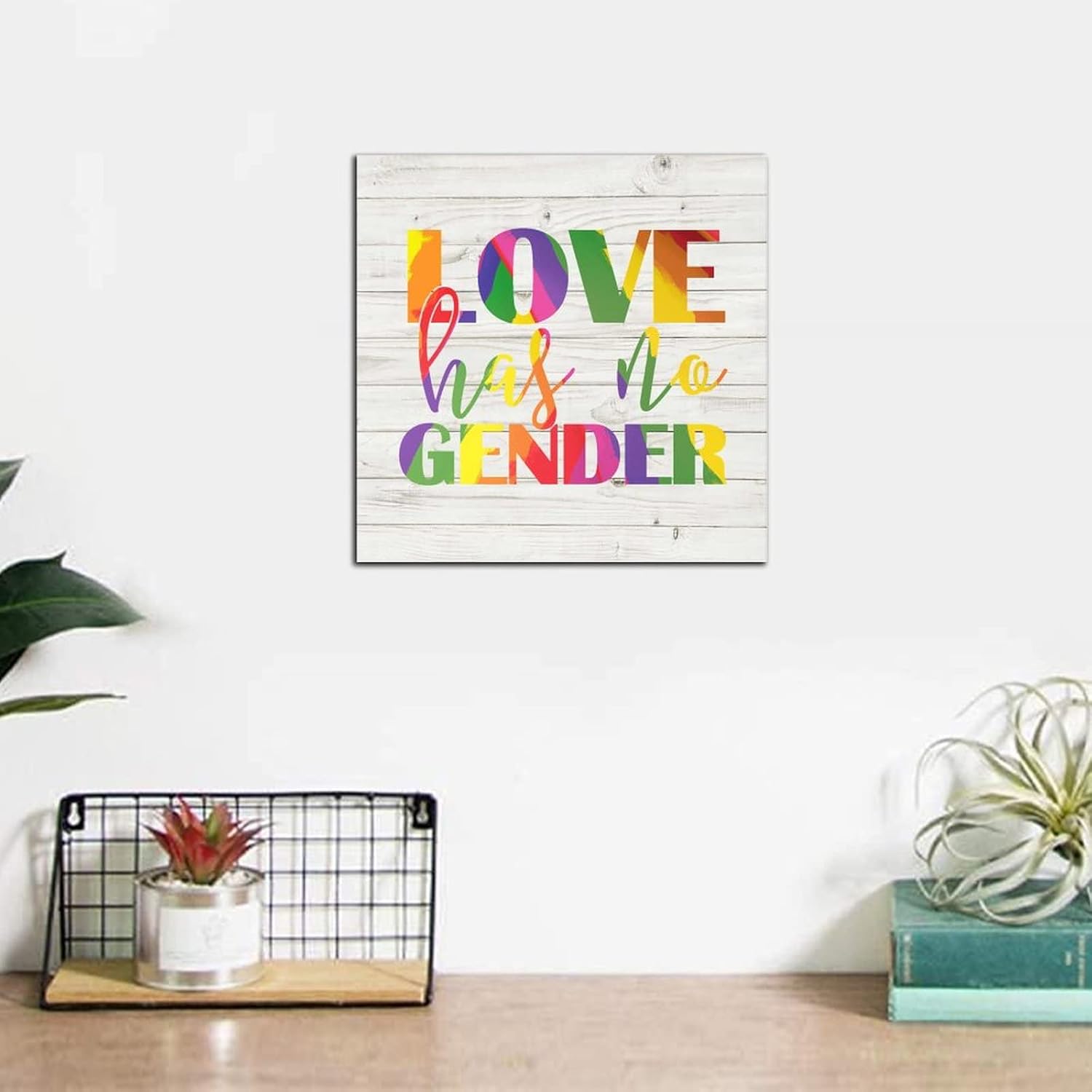 Pride Parade Love Has No Gender Wood Wall Sign 6x6