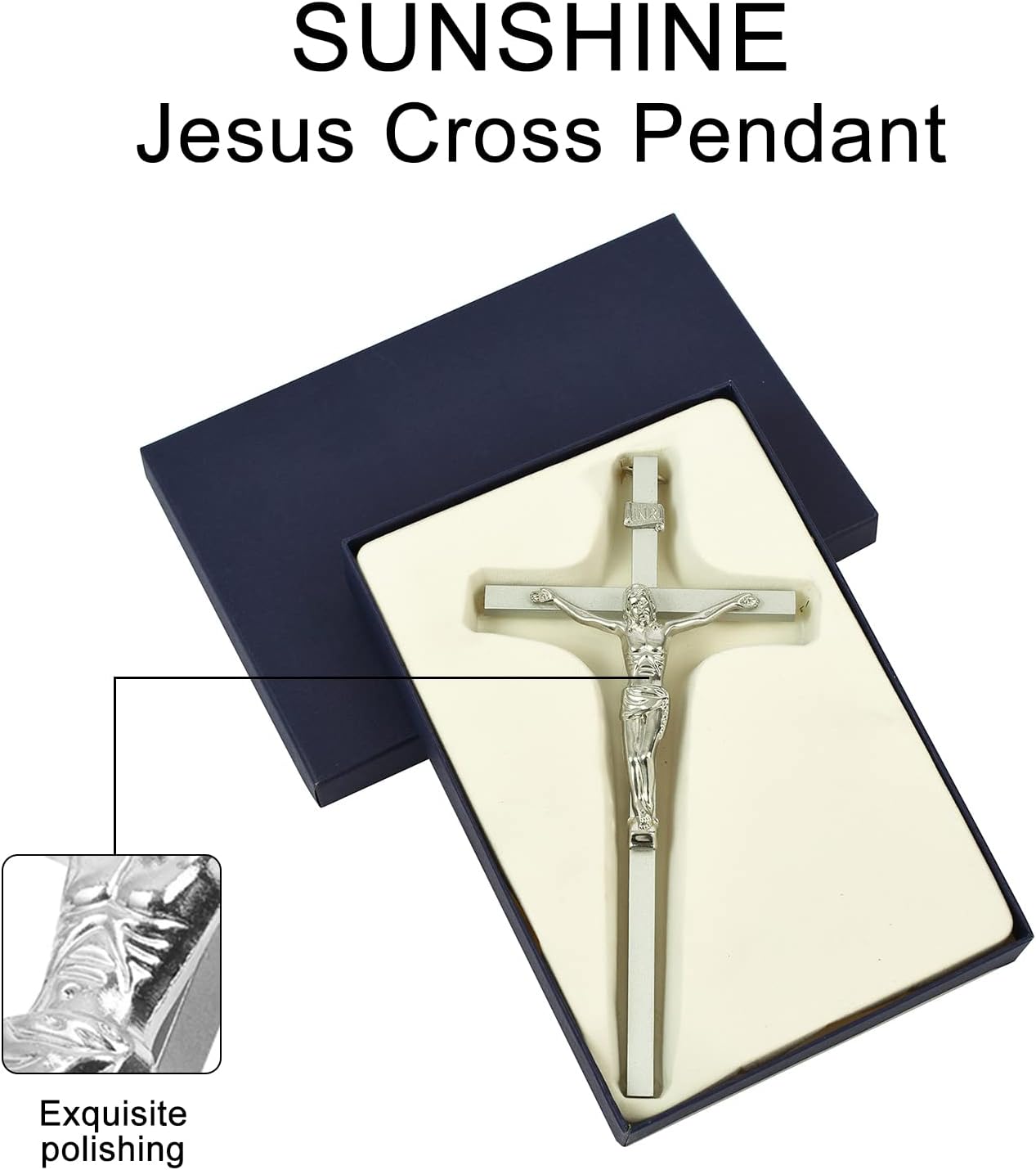 VINETEN 8 Inch Silver Crucifix Wall Cross