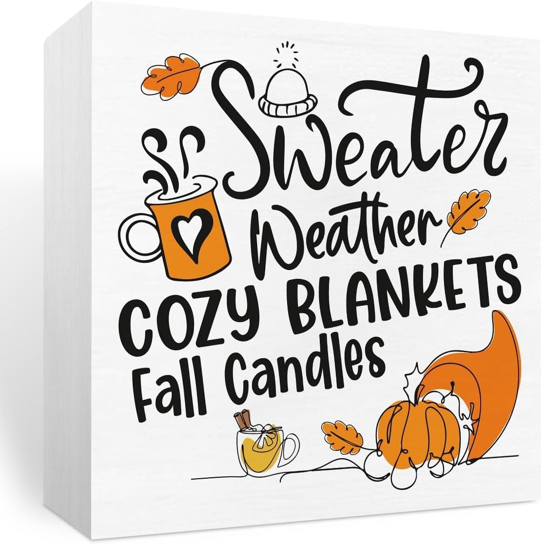 7x7 Inch Autumn Home Decor Sign Fall Wall Decor