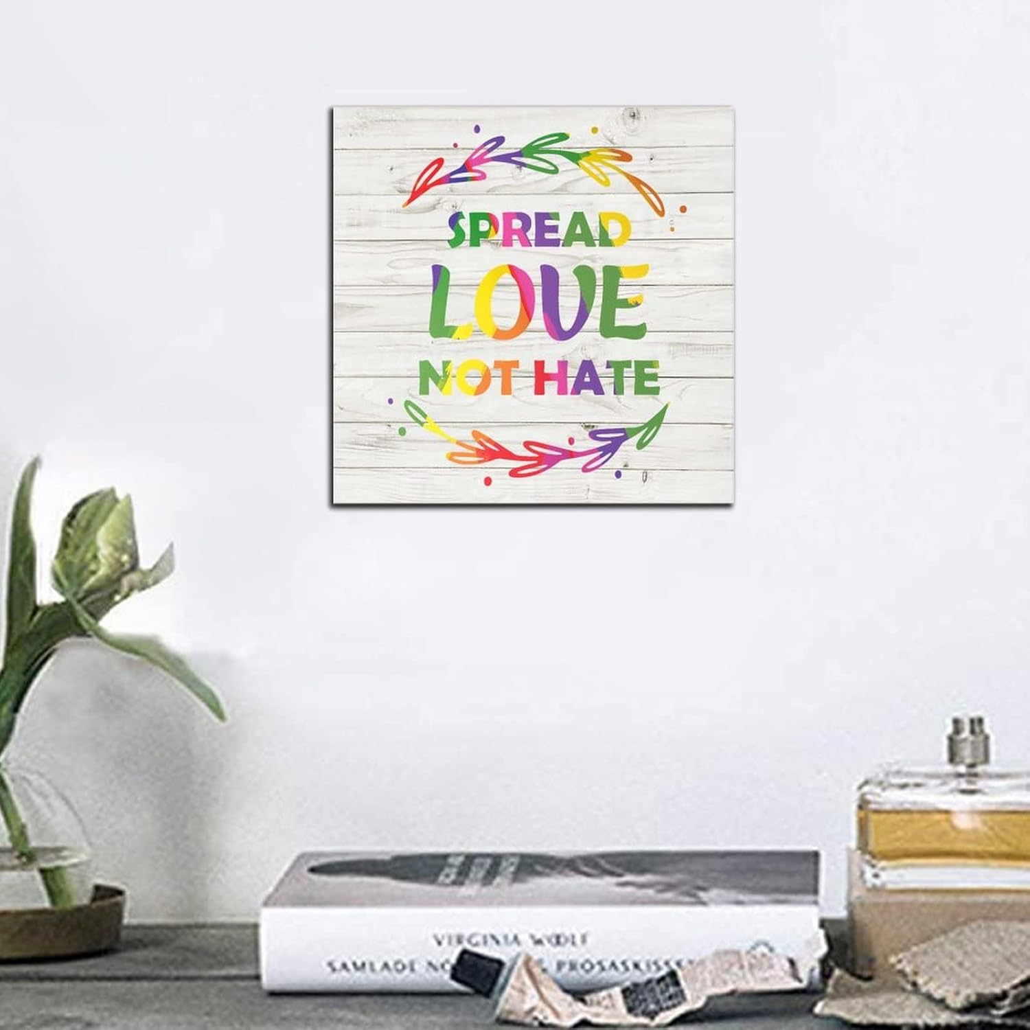 Pride Parade Wood Signs 6x6 Rainbow Wall Art