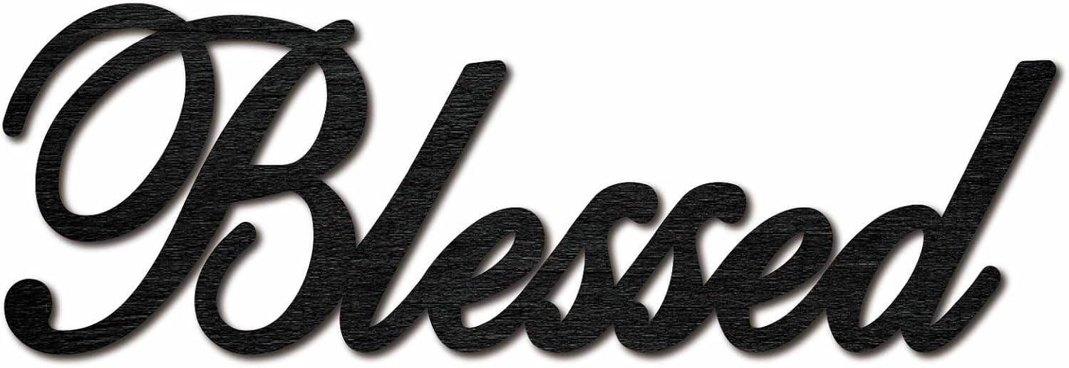 Blessed Wooden Sign Wall Decor Unfinished Letter Cutout