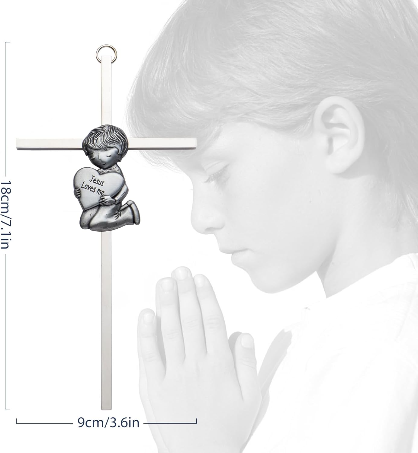 Baby Wall Cross Silver Blessing Baptism Gift for Boys