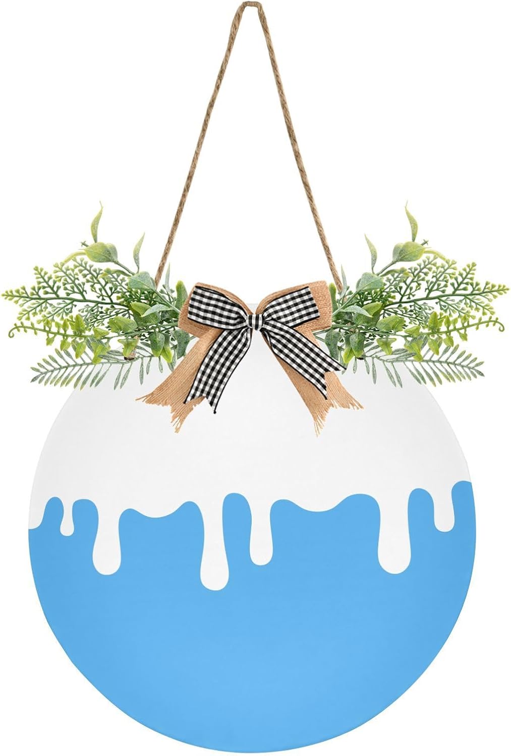 KOCOART Door Wreath Ice Cream Blue Rustic Wall Decoration