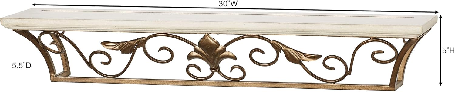 Touch of Class Delia Ivory Fleur De Lis Wall Shelf