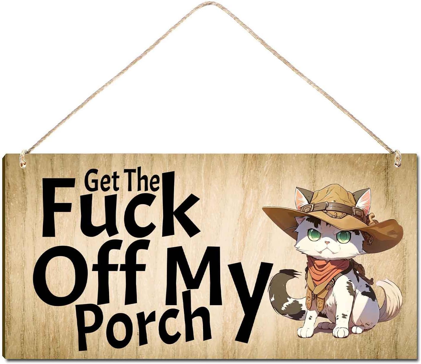 Funny Wooden Front Door Sign 12x6 Inch Decor