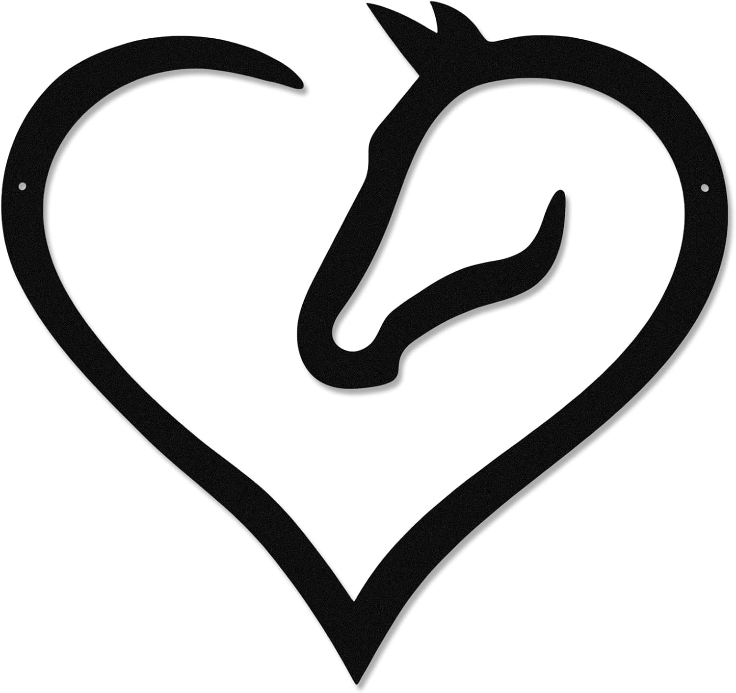 Sturdy Metal Horse Heart Wall Decor Black
