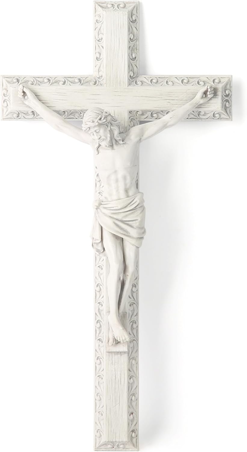 BC Catholic Crucifix Wall Cross 12 Inch Hand Painted