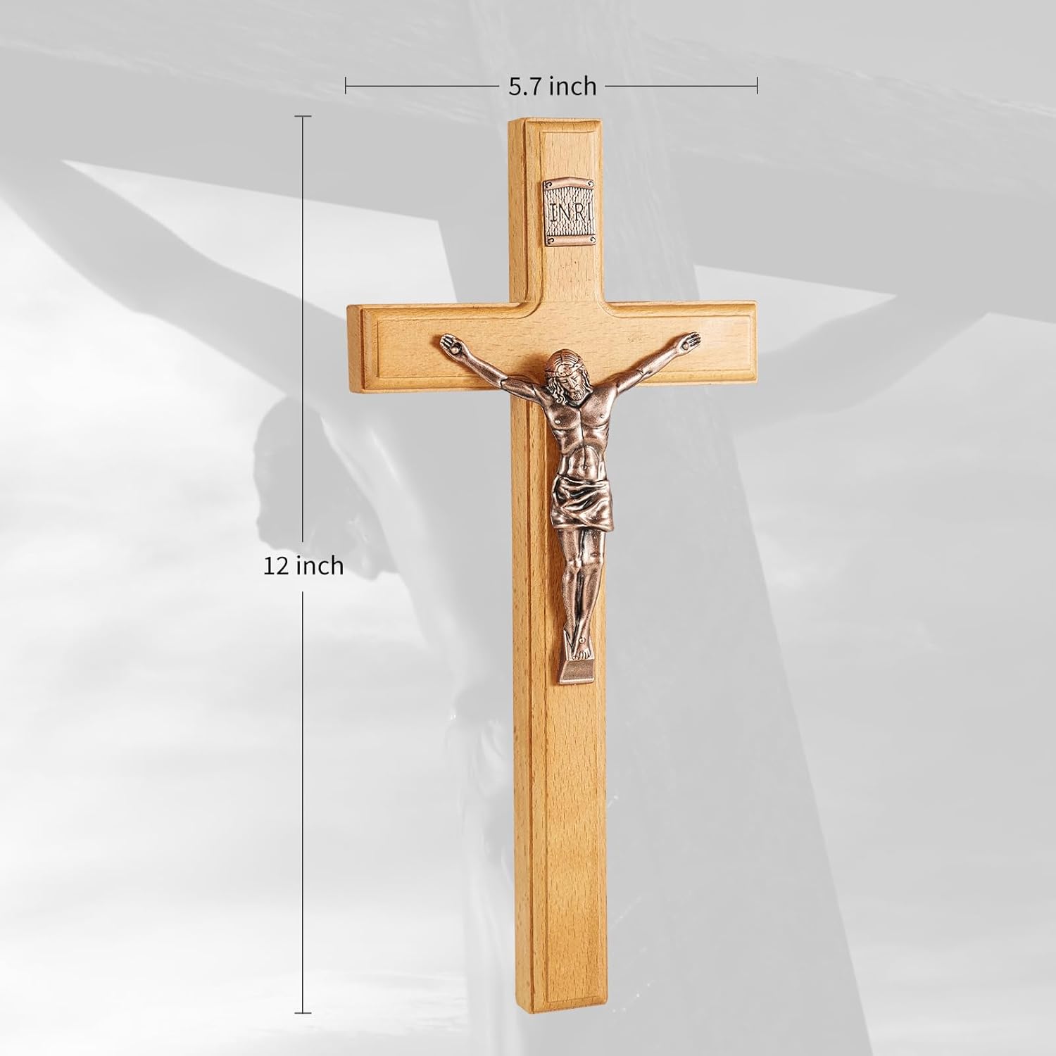 ACHIBANG 12 Inch Wooden Wall Cross for Home