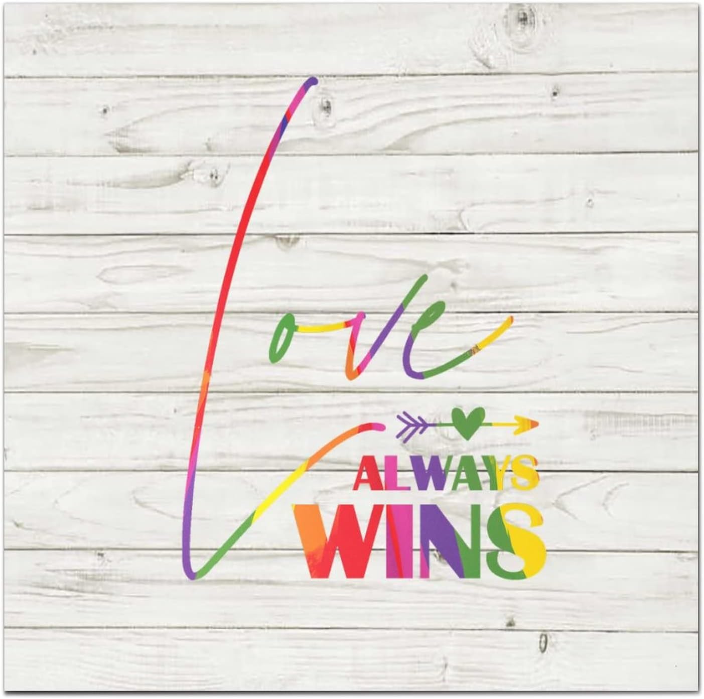Gay and Lesbian Wood Sign Pride Wall Art 12x12 Rainbow Plaque