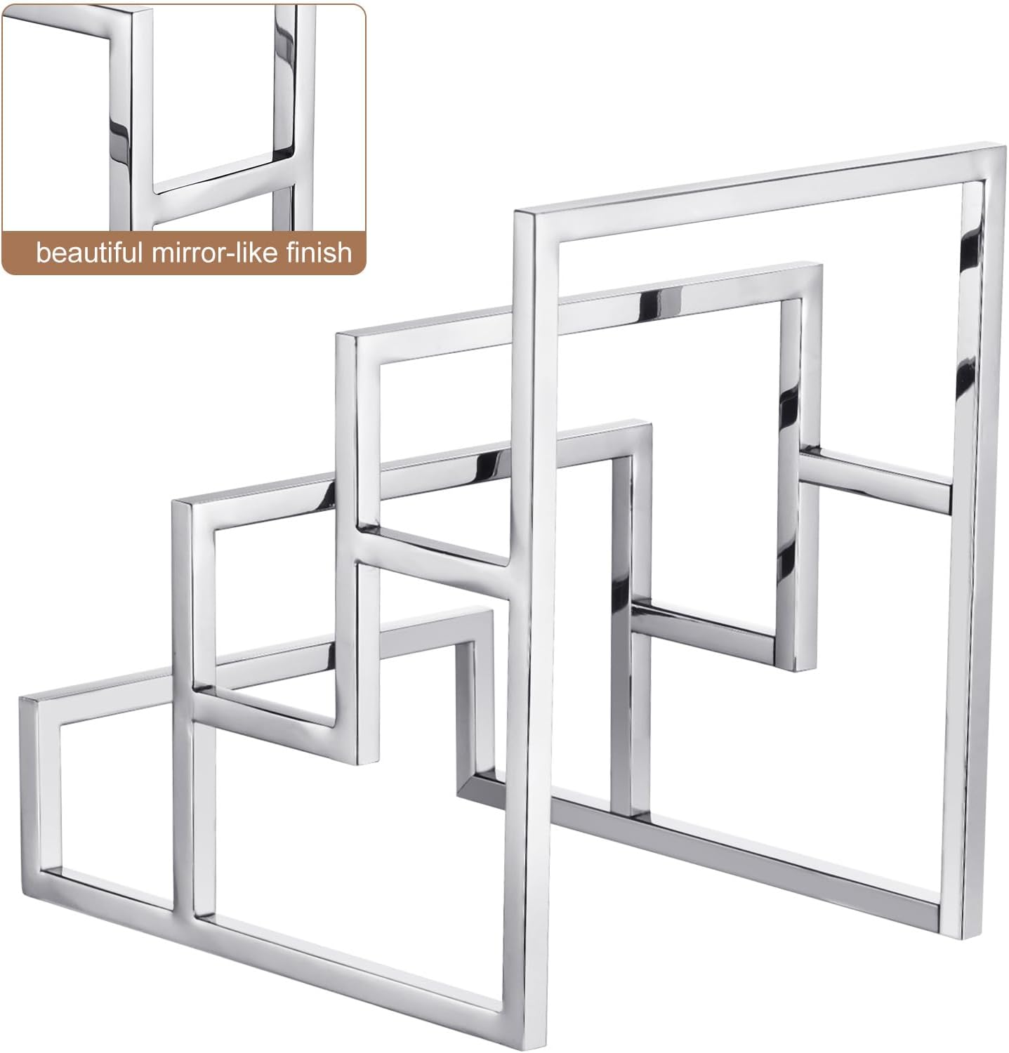 Uxcell Clutch Purse 3 Layer Display Stand - Silver 2Pcs