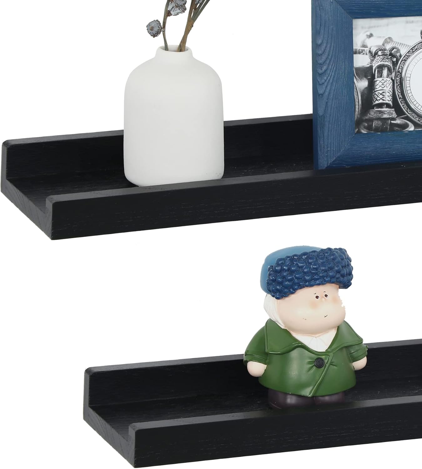 PHOENANCEE 36 Inch Floating Shelves Set of 2 Rustic Black