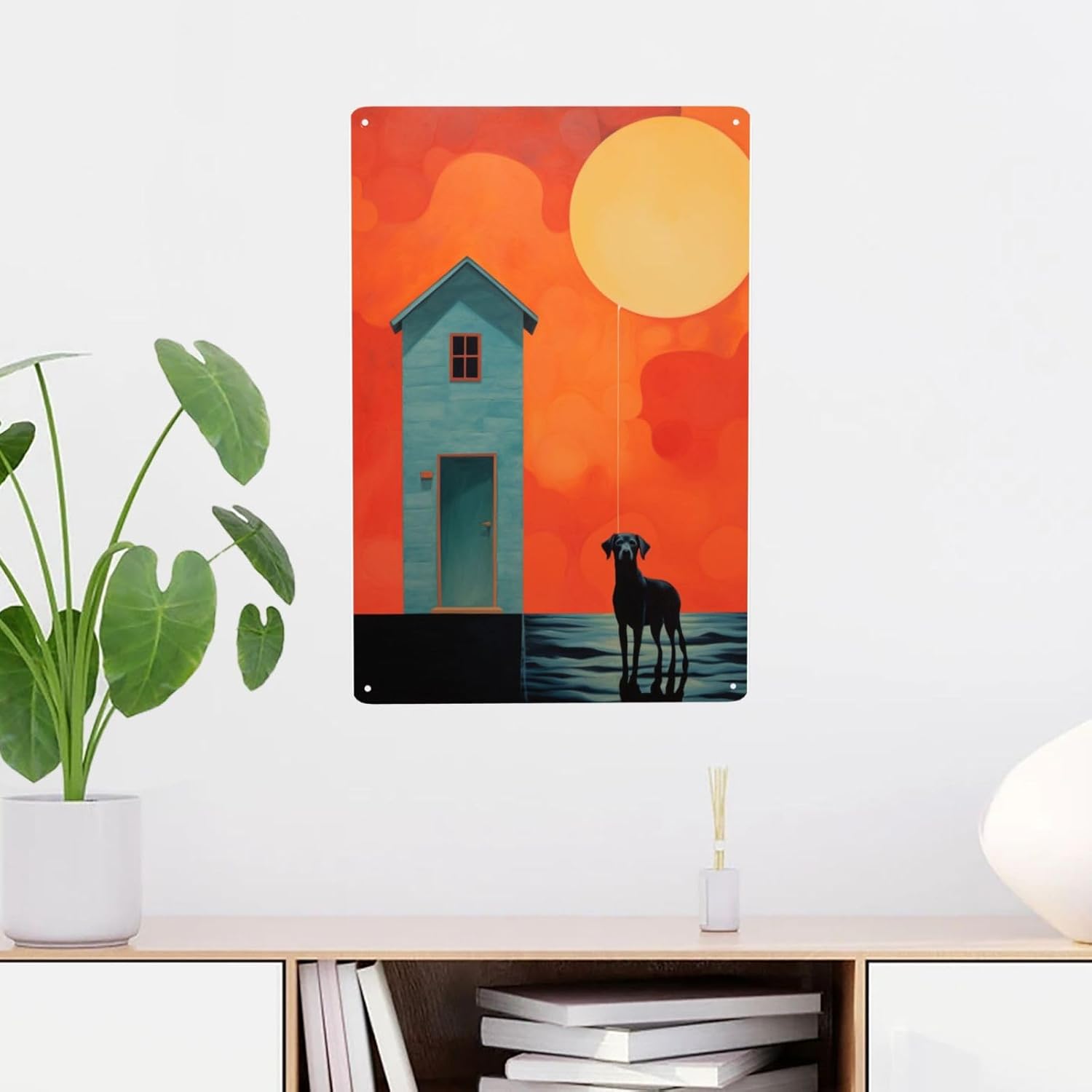 Solar Serenity Modern Dog and Cat Wall Art Sign