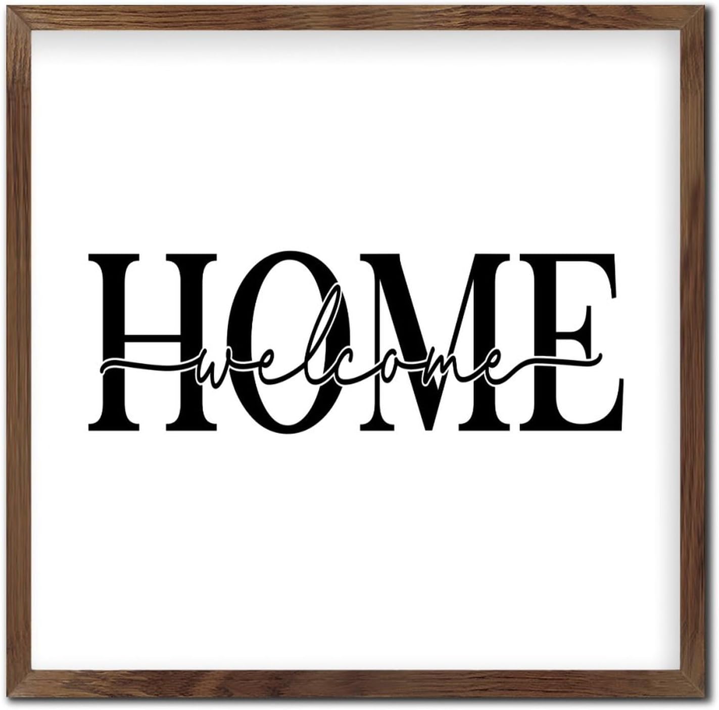 Farmhouse Wood Framed Welcome Home Sign 12x12in 1