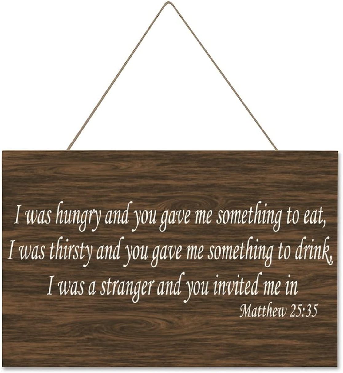 Rustic Wooden Plaque Matthew 2535 Wall Decoration