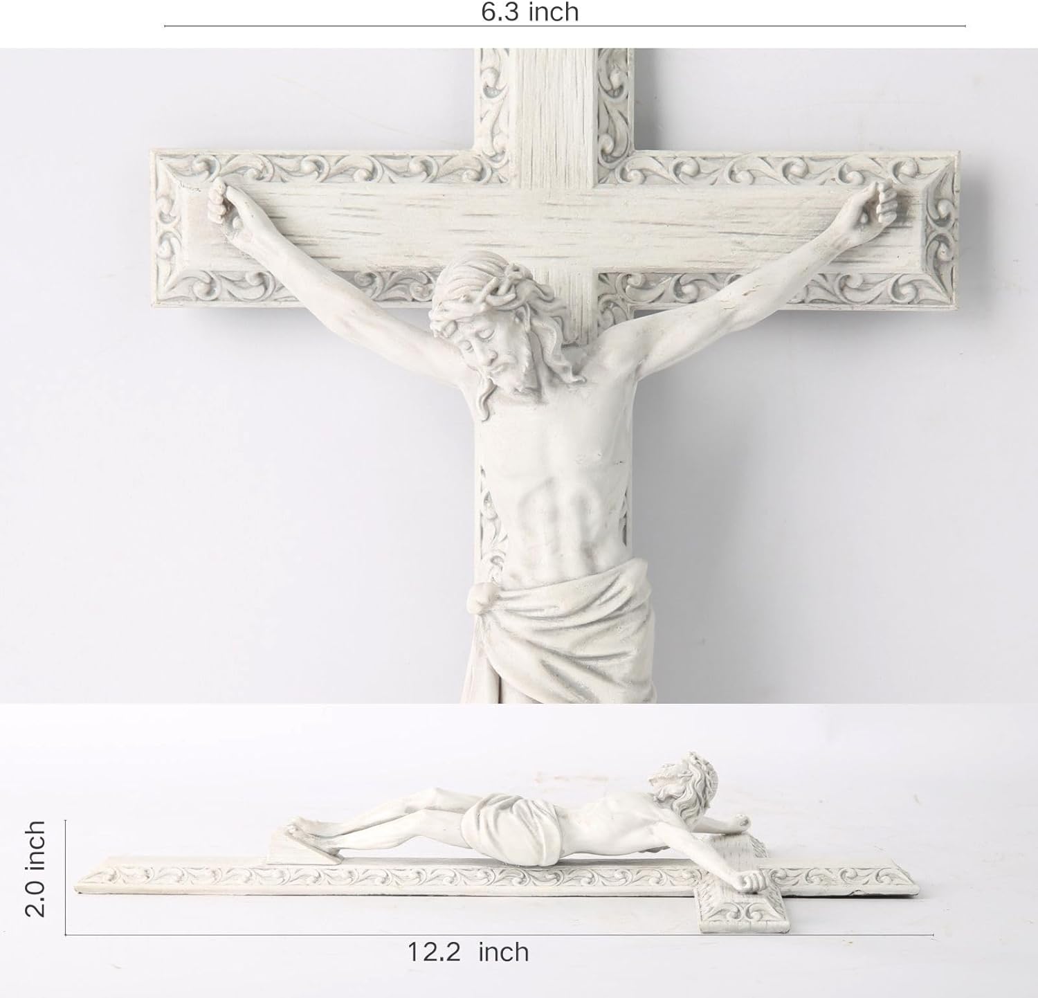 BC Catholic Crucifix Wall Cross 12 Inch Hand Painted