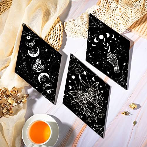 Ferraycle 3 Pcs Rustic Boho Moon Wall Art