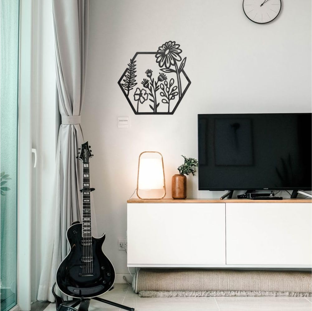 HONGCHU Wall Decor 5 Piece Metal Vase Art Set