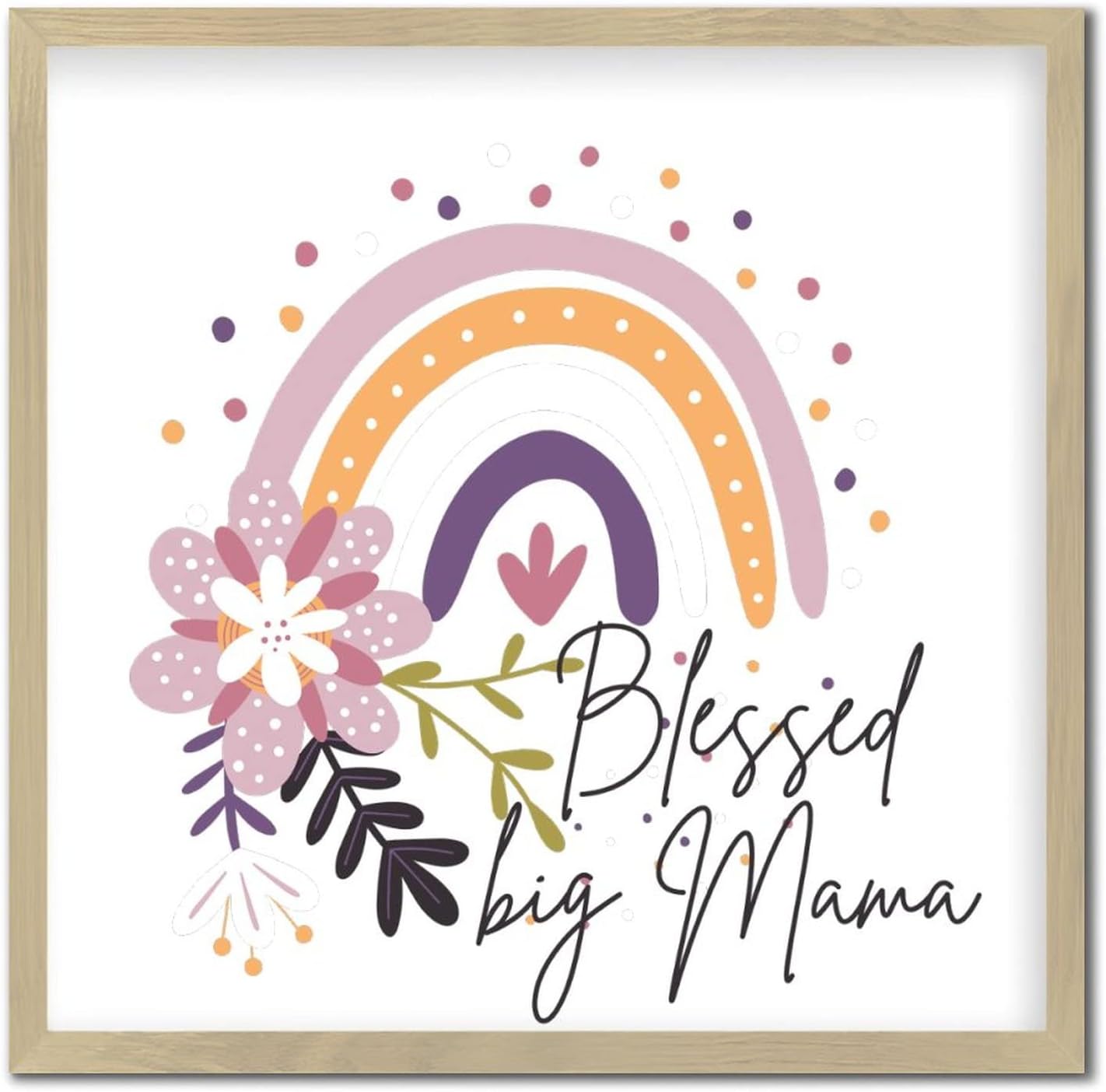 Blessed Big Mama Framed Wood Sign 12x12in