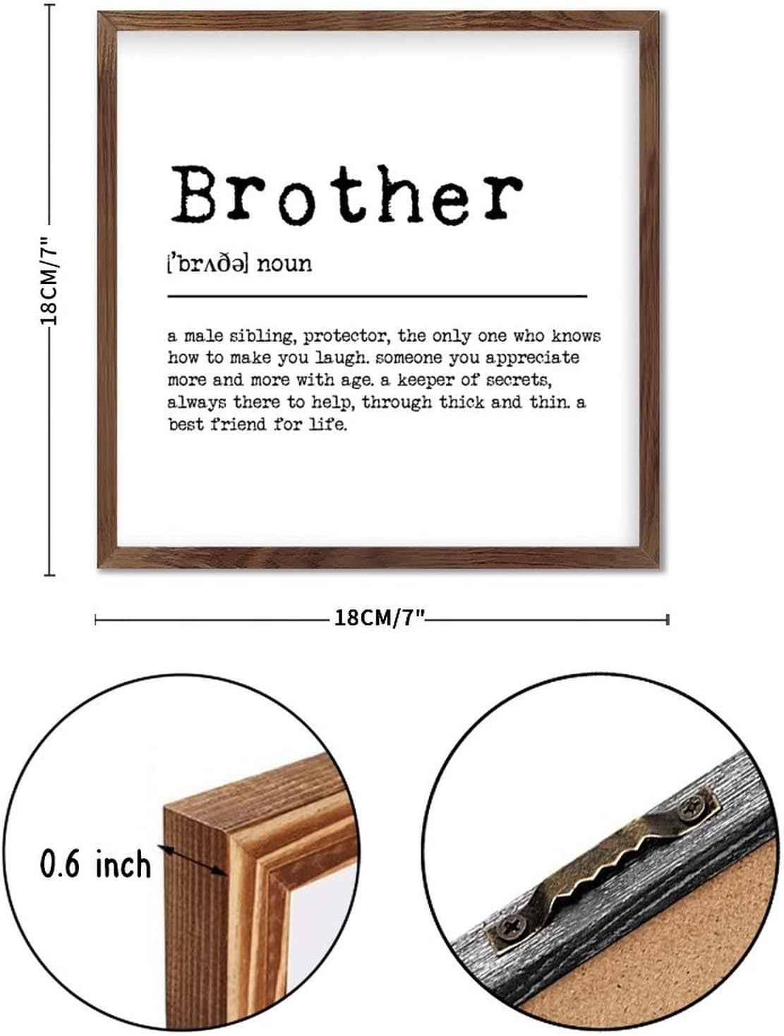 Brother Word Definition Meaning Wood Framed Wall Art