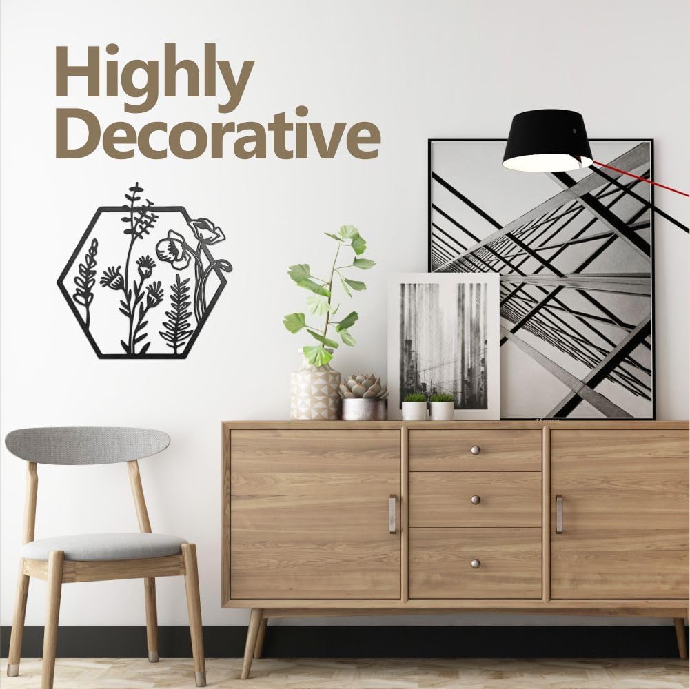 HONGCHU Wall Decor 5 Piece Metal Vase Art Set