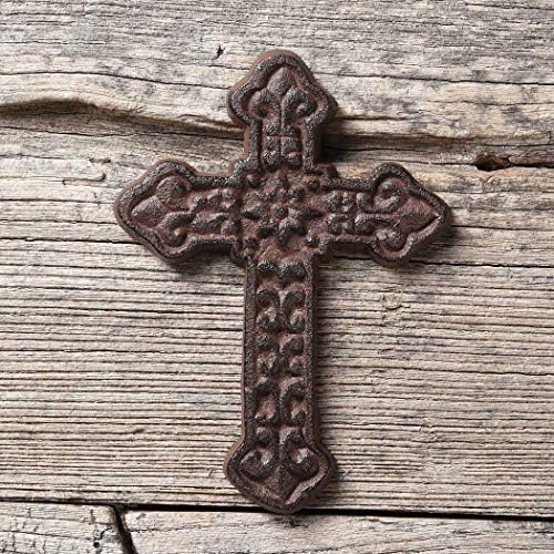 BRASSTAR Cast Iron Wall Cross Rustic Decor
