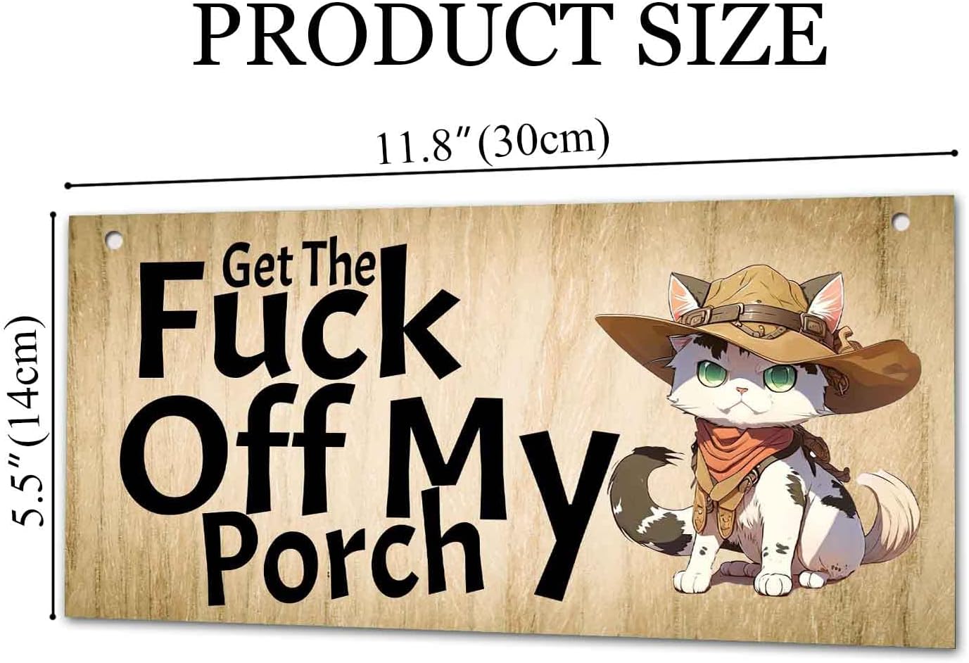 Funny Wooden Front Door Sign 12x6 Inch Decor