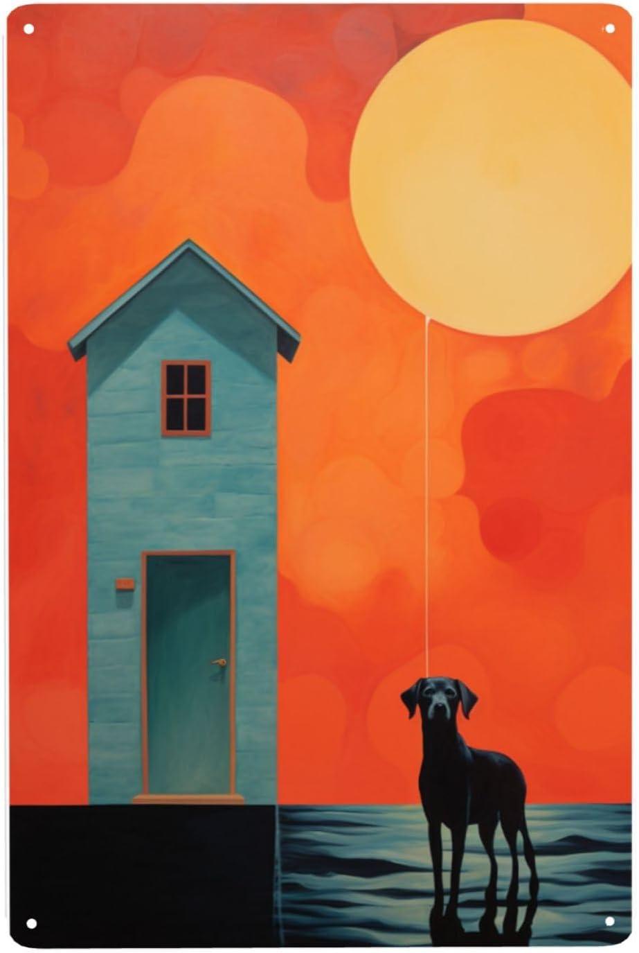 Solar Serenity Modern Dog and Cat Wall Art Sign