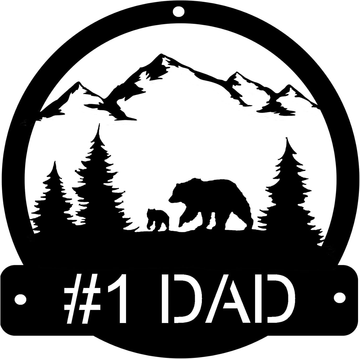Bear Family Mountain Forest - Dad Metal Signs Wall Decor
