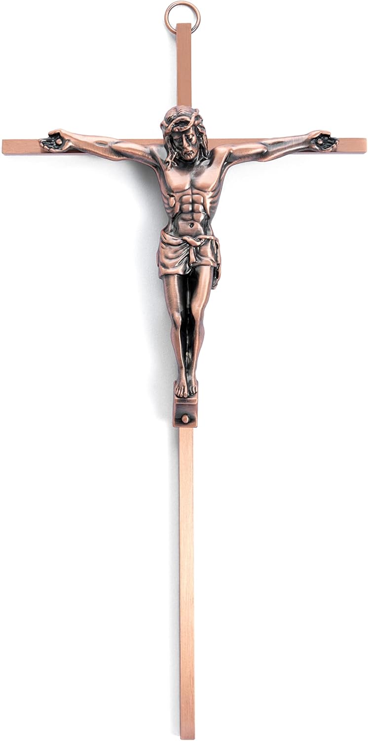 DCCXN 10 Inch Antique Copper Crucifix Wall Decor