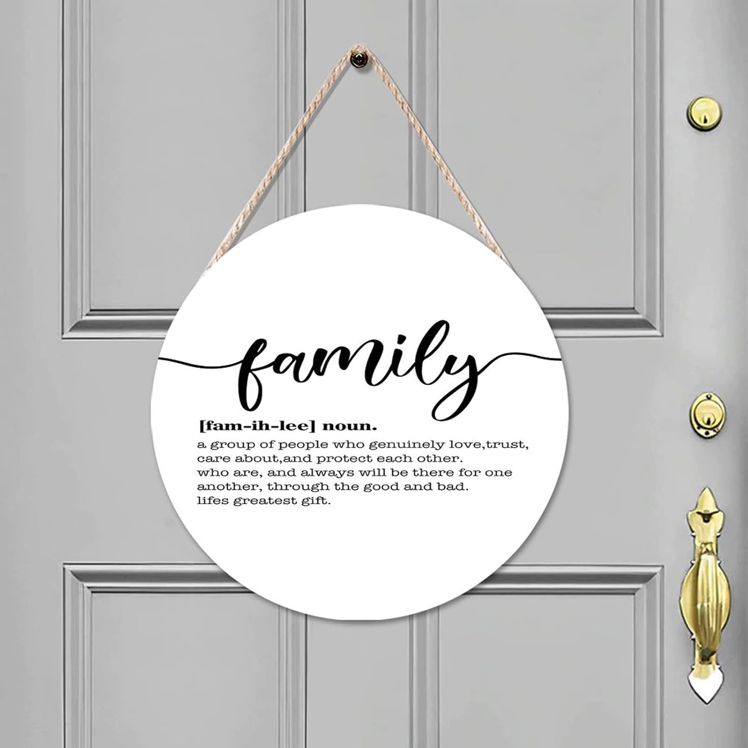Funny Noun Dictionary Family Front Door Hanger Inspirational Quote Sign