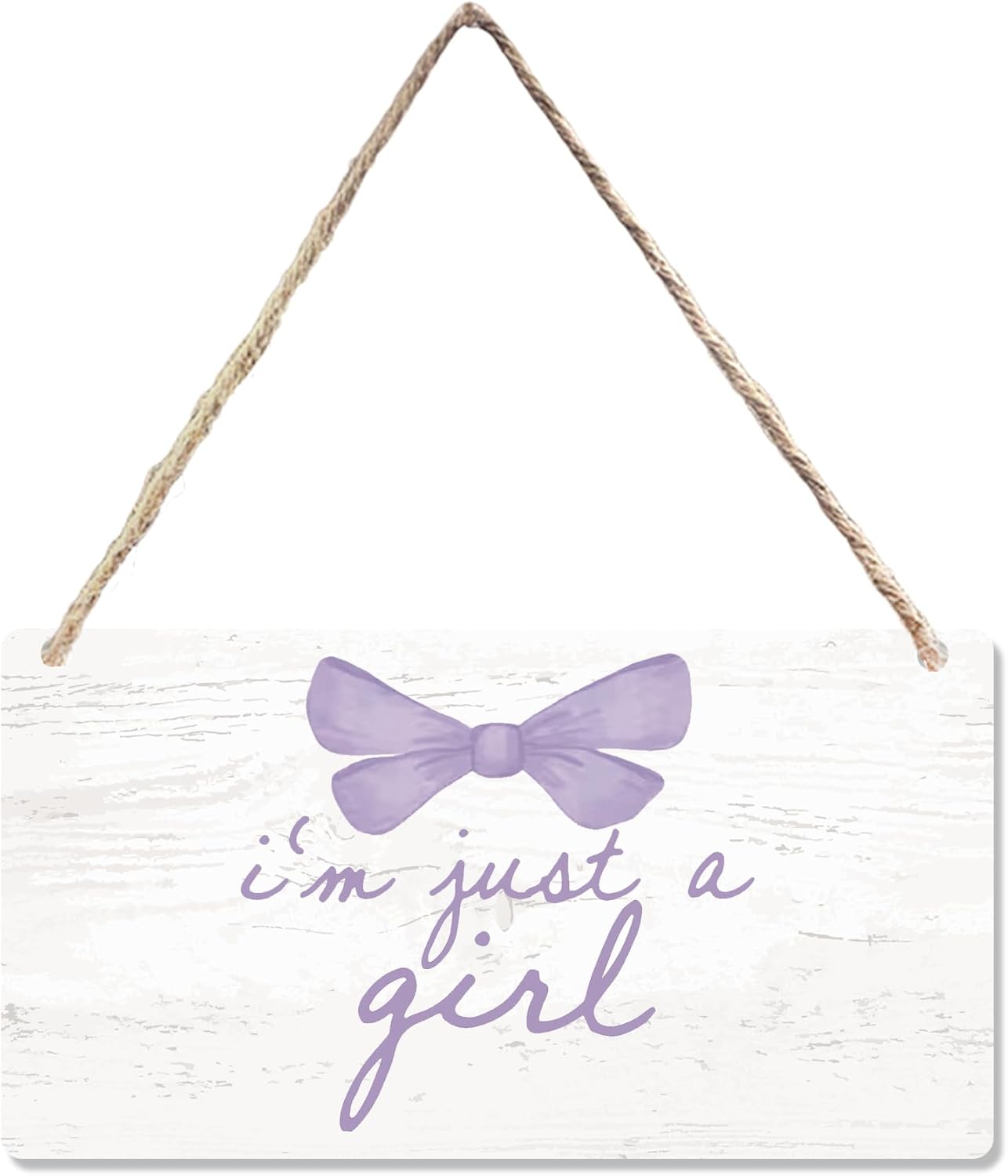 Cute Purple Bow Wooden Door Sign for Girls
